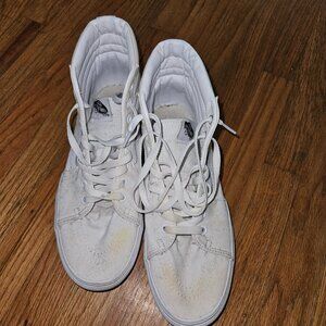 White Hightop Platform Vans Womens 11 Mens 9.5